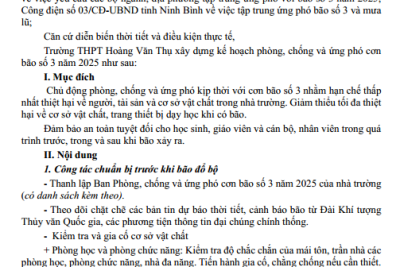 Kế hoạch phòng, chống bão WIPHA (bão số 3)